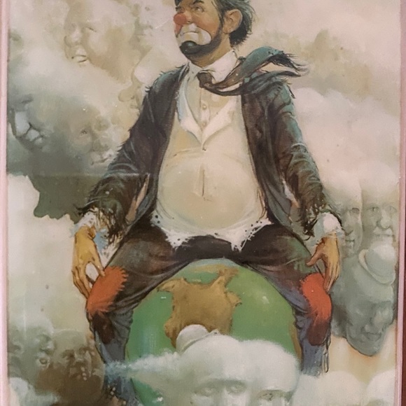 Robert Owen TOP OF THE WORLD hobo clown art - Picture 7 of 10
